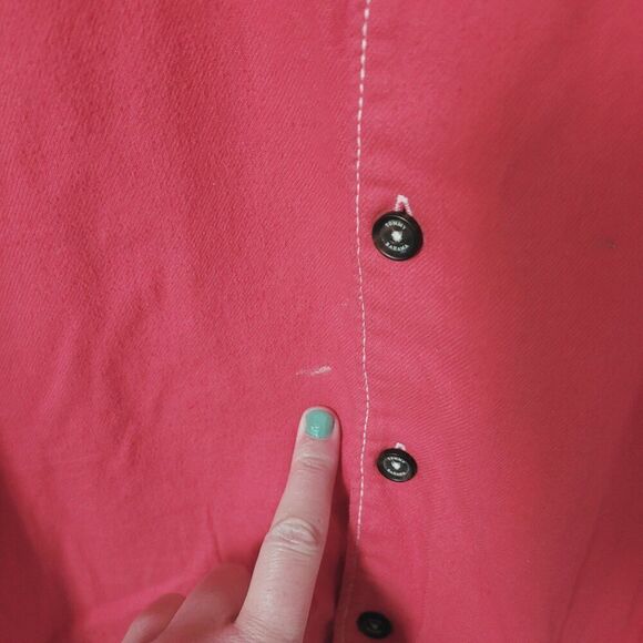 Tommy Bahama Heavyweight Cotton Red Button Down Shirt Size Large - Picture 8 of 11